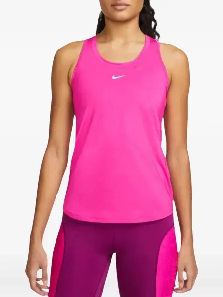 Бягане къс топ Nike бродиран черно