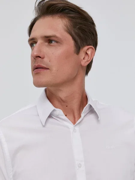 Koszula slim fit Guess ze stretchu biała