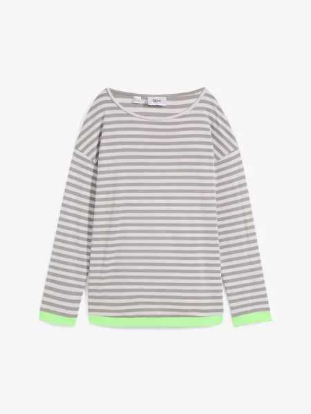 T-shirt z długim rękawem zbawełny organicznej szara