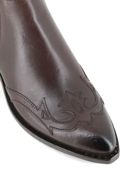 Botine Sartore cu broderie din piele maro