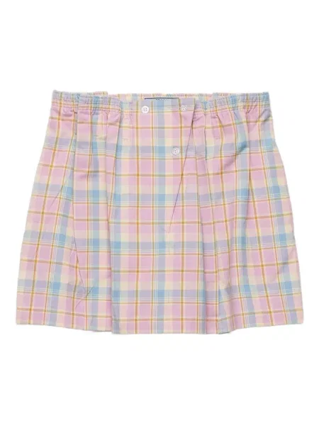 Fusta mini Prada în carouri roz