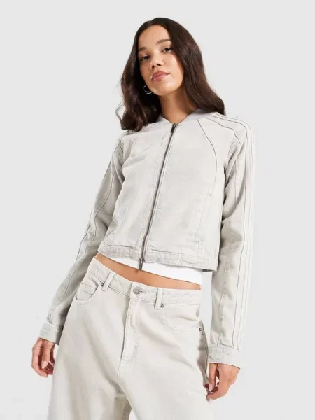 Bunda adidas SST Denim Tracktop Clear Grey Denim L šedá