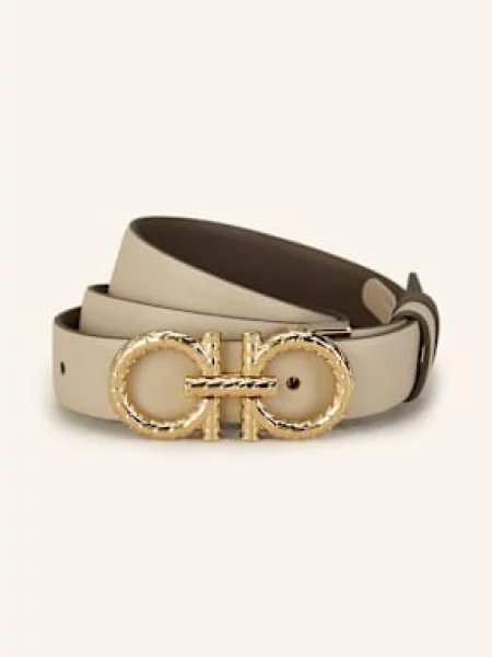 Ferragamo Skórzany beige beżowy