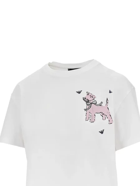 Tricou Emporio Armani cu imagine alb