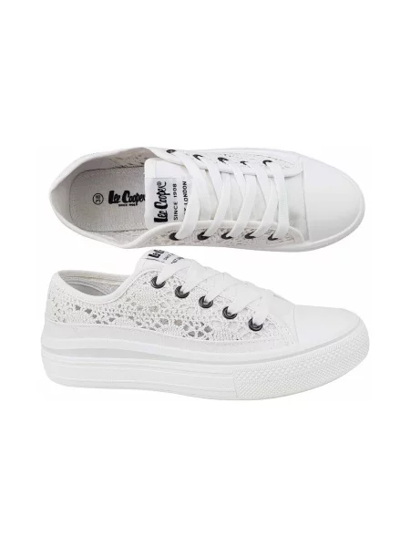 Krajkové tenisky Lee Cooper bílé