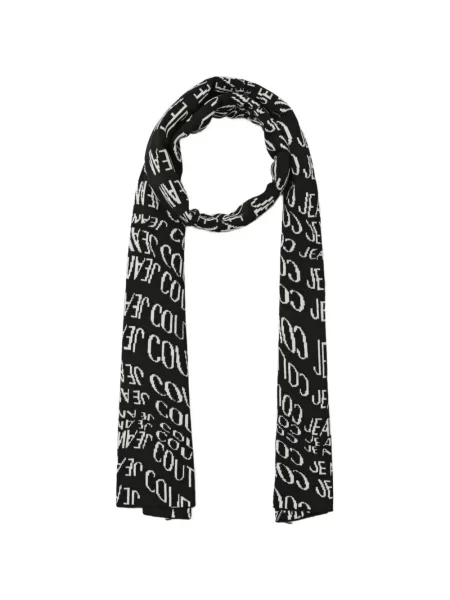 Fular Versace Jeans Couture tricotate cu autograf negru