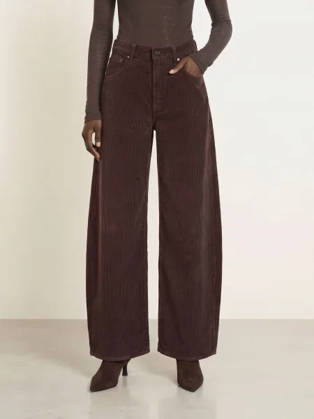 Agolde Kordové Kalhoty S Volným Střihem fger forge dk neutral brown hnědé