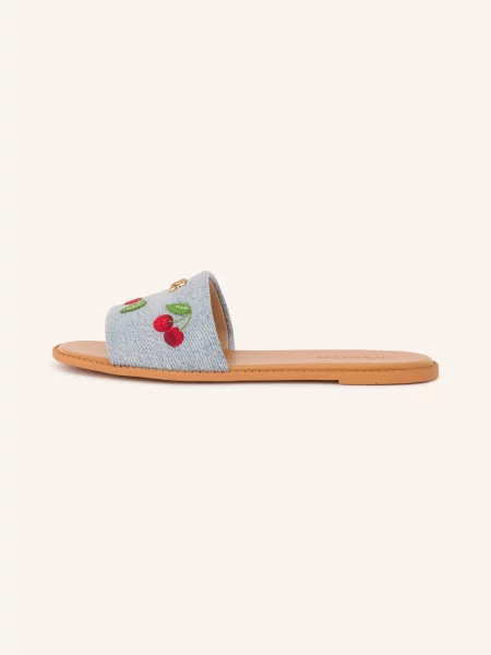 Coach klapki na płaskim Holly Denim Cherries Sandal czerwone