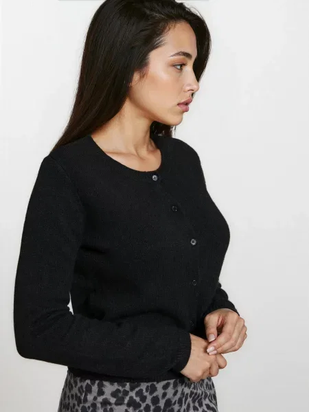 Гладкий кардиган чорний