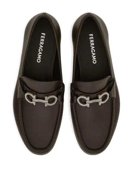 Pantofi loafer Ferragamo cu cataramă maro