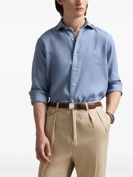 Ленена раница Polo Ralph Lauren бродирана сиво