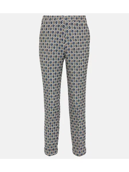 Pantaloni Etro din jacard albastru
