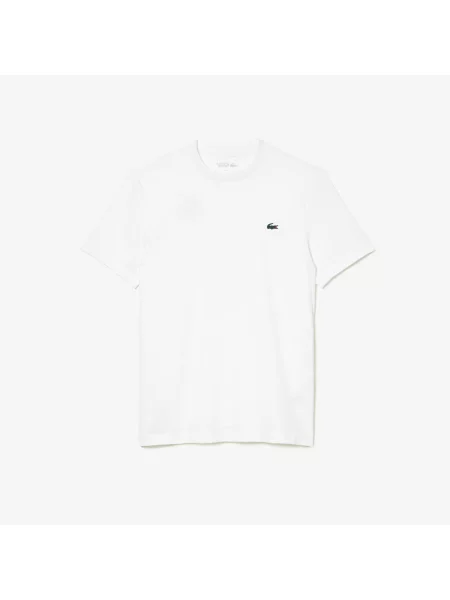 Lacoste T-Shirt Sport Z Okrągłym Dekoltem Slim Fit biały