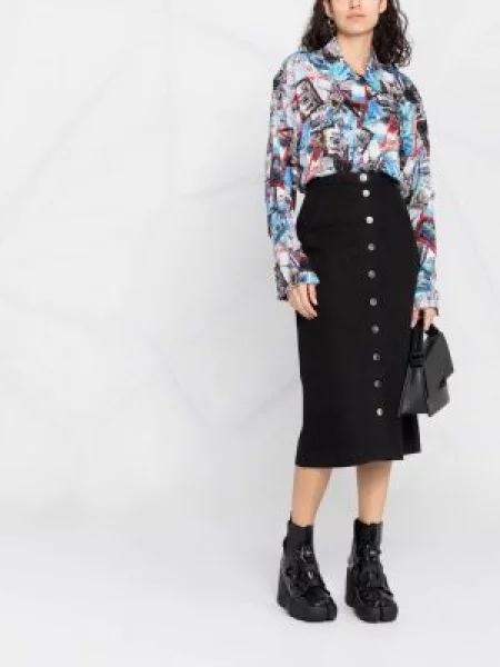 Midi sijonas Raf Simons iki kelių juoda