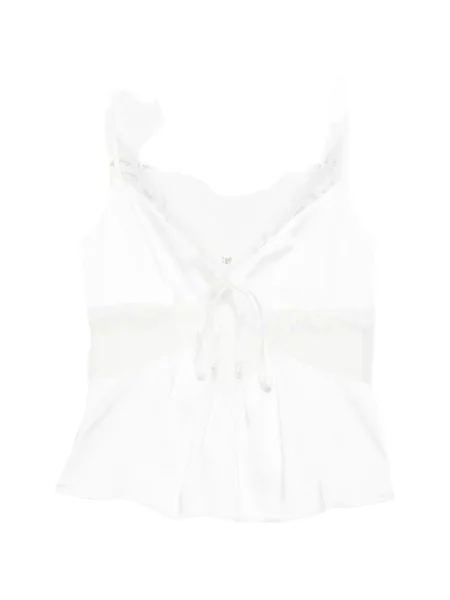 Дантелена тапицерия потница Self-portrait с дантела бяло