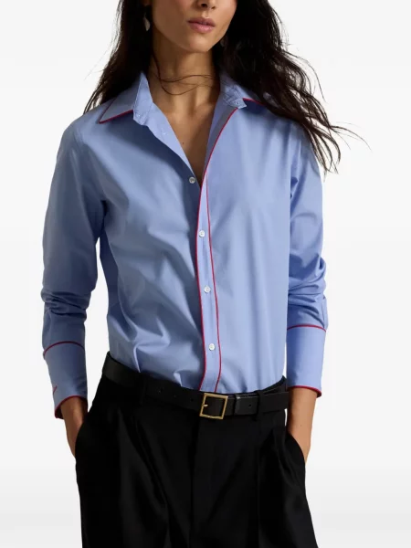 Lanena ošišano polo majica Polo Ralph Lauren s printom siva