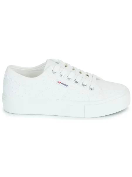 Sneakerși Only cu platformă alb