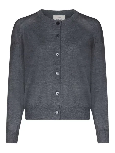 Cardigan Loulou De Saison cu decolteu rotund gri