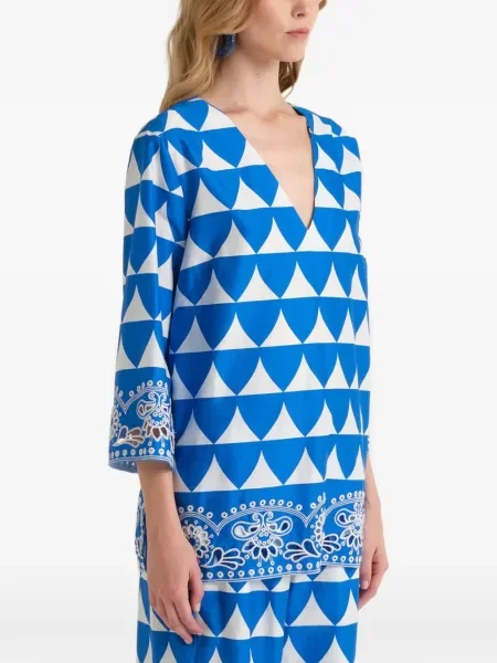 Bluză Maliparmi cu decolteu în V albastru