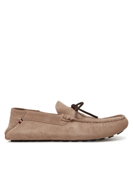 Mokaszin Tommy Hilfiger Hilfiger Folded Suede Driver bézs