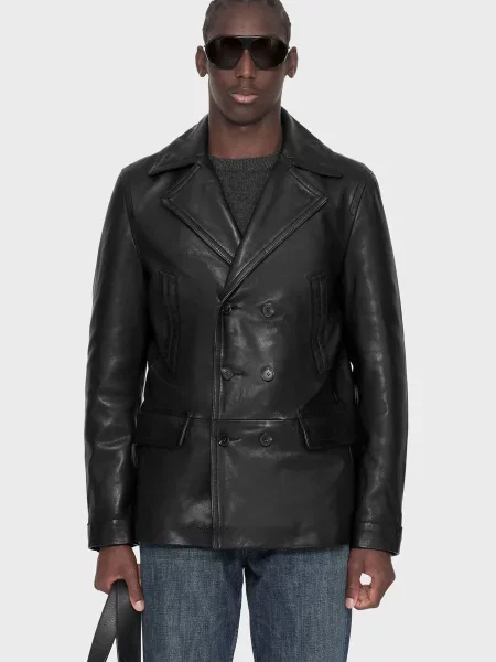 Шкіряна куртка Allsaints чорна