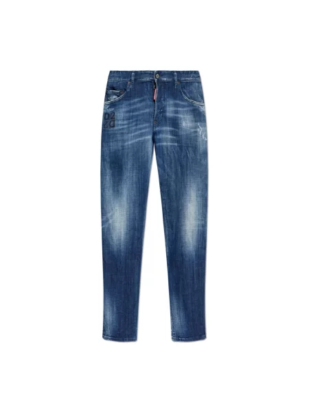 Jeansy W Stylu Destroyed Skater Jean Extra Slim Fit blau niebieskie