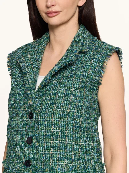 Cartoon Kamizelka Z Tweedu gruen beżowa