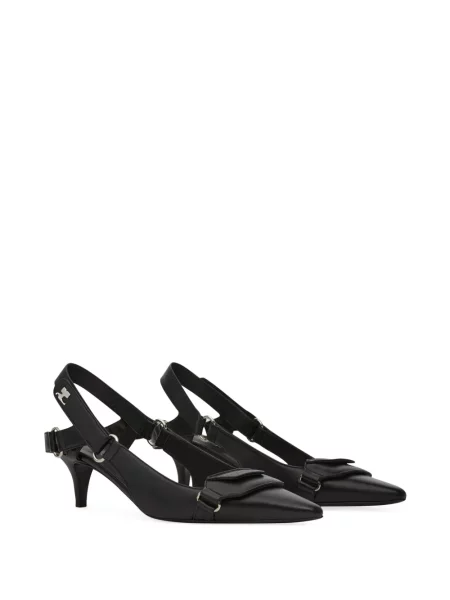 Pantofi cu toc Courreges slingback negru
