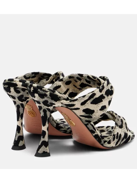 Sandale Aquazzura cu imagine cu model leopard bej