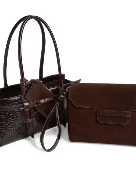 Geantă shopper Dsquared2 din piele maro