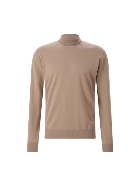 Sweter z golfem Lardini brązowy