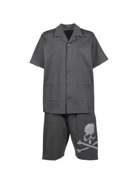 Pijamale Mastermind World cu broderie gri