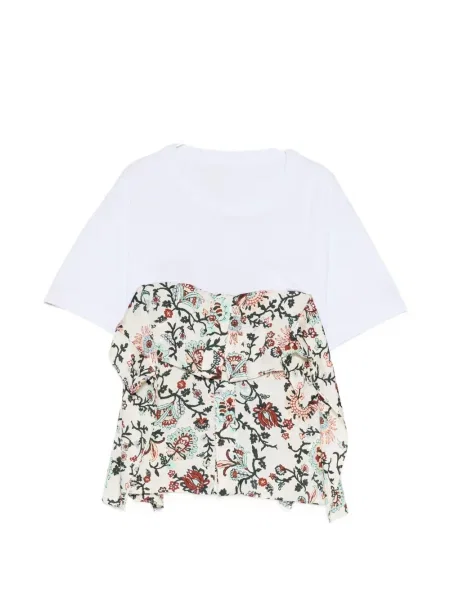 Tricou Sacai cu model floral cu imagine alb