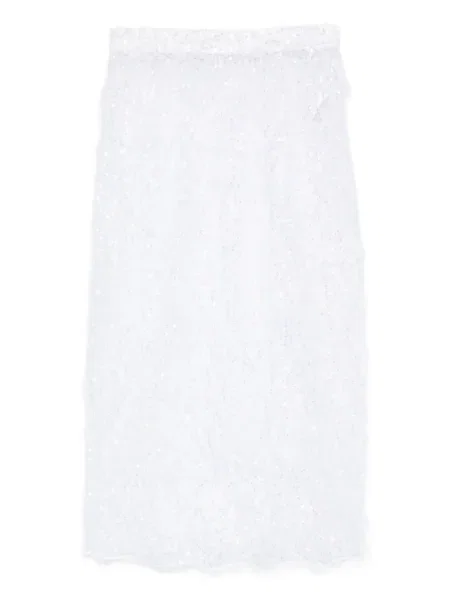 Spódnica midi Almaz z cekinami do kolan biała