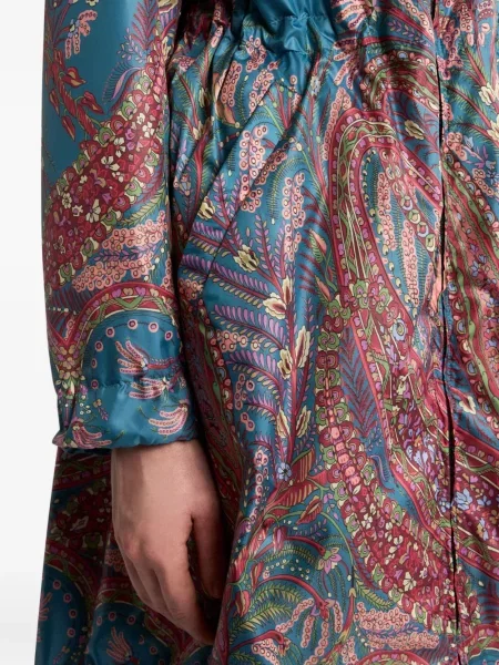 Palton Etro cu imagine cu model paisley albastru