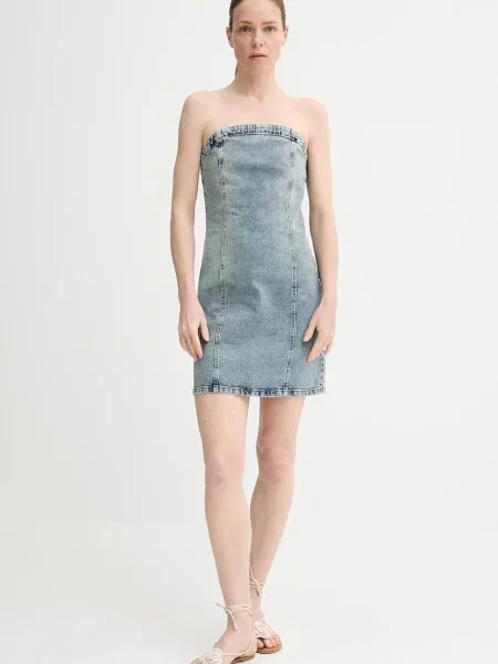 Gestuz sukienka jeansowa mini prosta niebieski