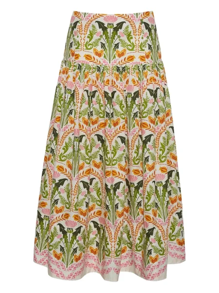 Fustă Cara Cara cu model floral cu imagine în straturi alb