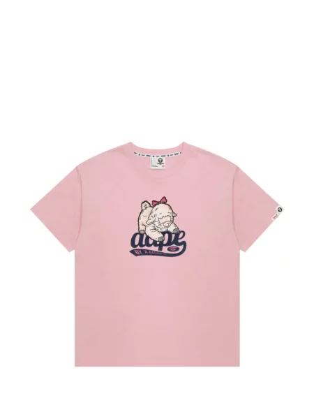 Tricou Aape By A Bathing Ape cu imagine roz