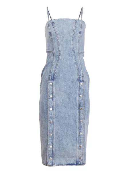 Rochie din denim Fleur Du Mal de costum albastru
