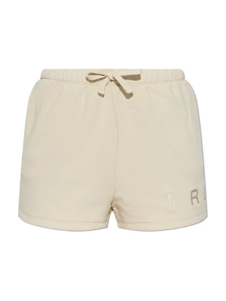 IRO szorty z aplikacją high waist beżowy
