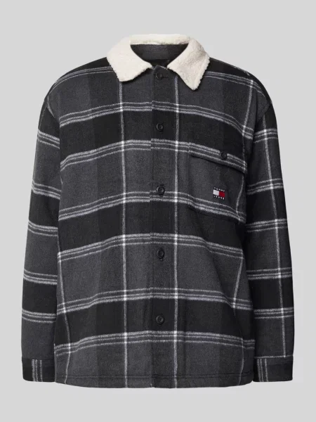 Kurtka koszulowa o kroju regular fit z listwą guzikową model ‘CHECK SHERPA’ Tommy Jeans