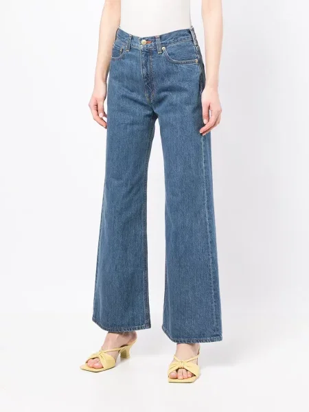 Jeansy dzwony Tu Es Mon Trésor z bursztynem dzwony niebieskie