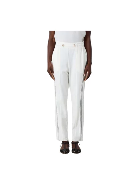 Spodnie dresowe o kroju regular fit z lampasami Liu Jo białe