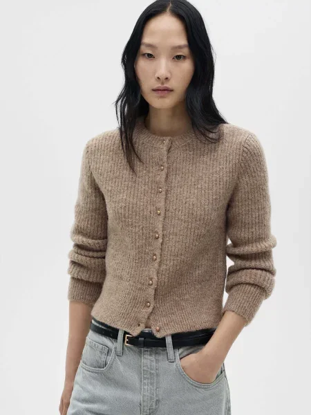 Кардиган MANGO світло-коричневий коричневий