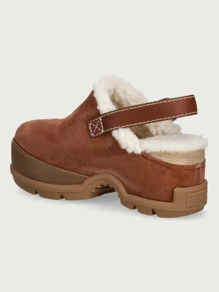 Sorel ROAMN CLOG COZY śniegowce skórzane brązowe