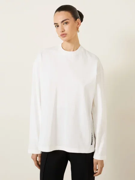 Jil Sander Tričko S Dlouhým Rukávem / černá bílá