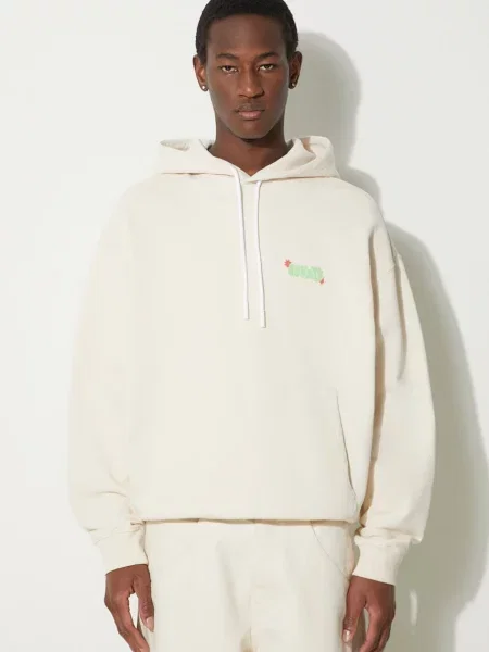 Marcelo Burlon hanorac de Solsticio Comfort Hoodie bărbați cu glugă cu imprimeu bej