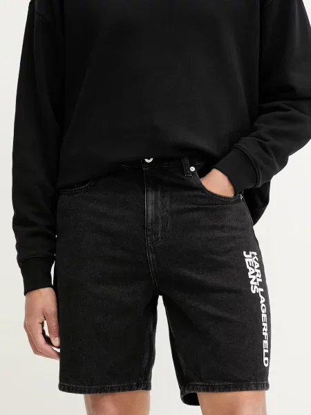 Дънков къс панталон Karl Lagerfeld Jeans мъжки черно