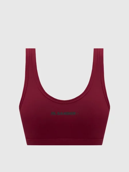 Ліф від купальника з логотипом Jil Sander бордовий