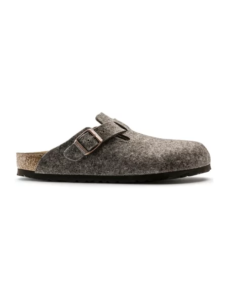 Klapki Birkenstock skórzane brązowe